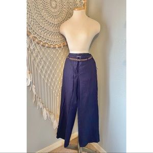 Dark Blue Linen Pants